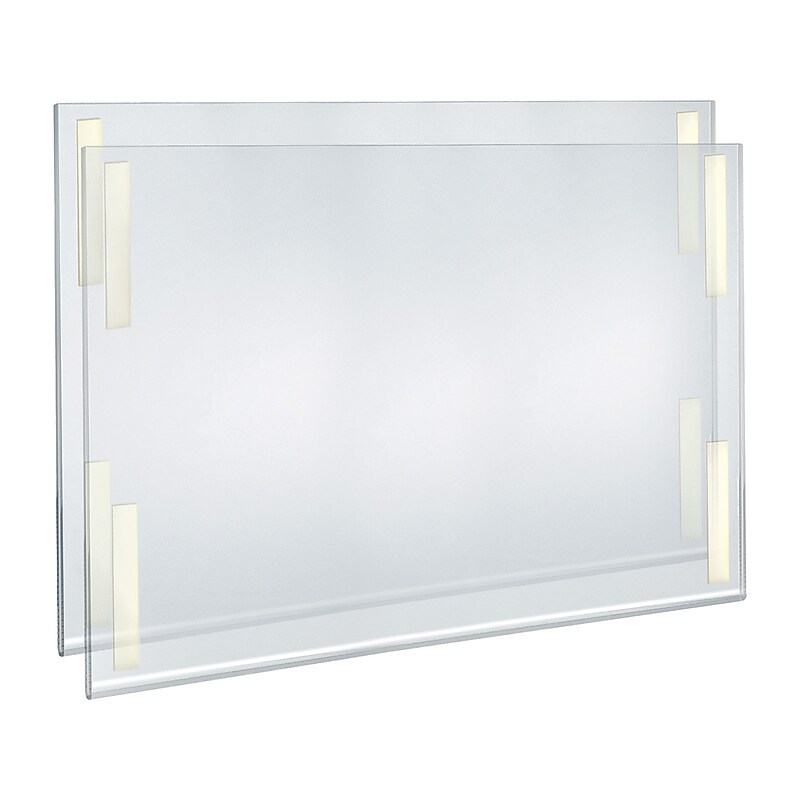 Azar Sign Holder, 22" x 17", Horizontal, Wall Mounted, Clear Acrylic, 2/Pack (122038-2PK) image 1