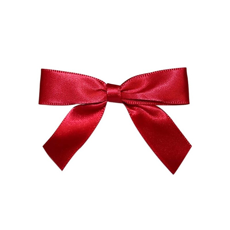 JAM Paper Satin Bows, Scarlet Red, 100/Pack (52640349174) image 1
