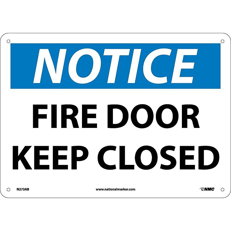 Notice Signs; Fire Door Keep Closed, 10X14, .040 Aluminum image 1