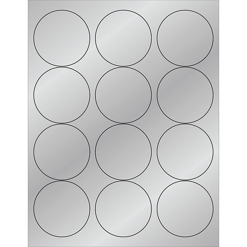 Tape Logic® Foil Circle Laser Labels, 2 1/2", Silver, 1200/Case (LL217SR) image 1