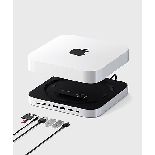 Macmini M2 8GB 256GB　Satechiキーボード＆マウス付 Satechi Mac Mini Stand & Hub with NVMe SSD Enclosure, Silver (ST