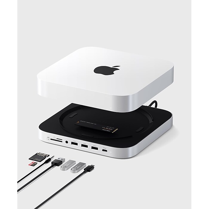 Macmini M2 8GB 256GB　Satechiキーボード＆マウス付 Satechi Mac Mini Stand & Hub with NVMe SSD Enclosure, Silver (ST