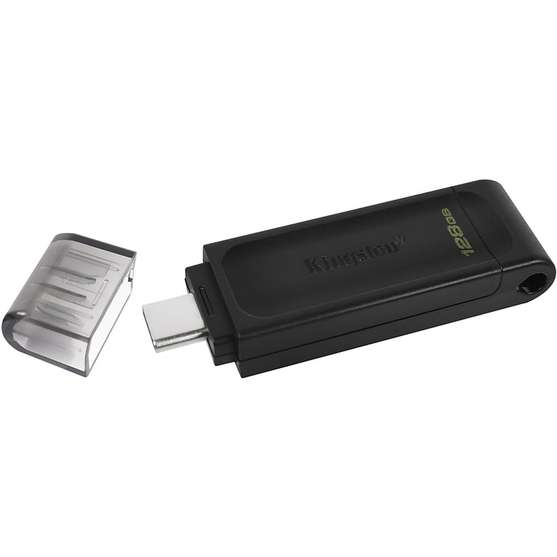 Kingston DataTraveler 70 128GB USB 3.2 Type C Flash Drive, Black (DT70/128GB) image 1