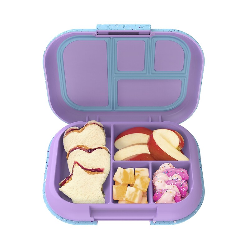 bentgo Chill Kids Bento Box, 4-Compartment, Vivid Orchid Speckle, 22 oz. (BGOCHL-VO) image 1