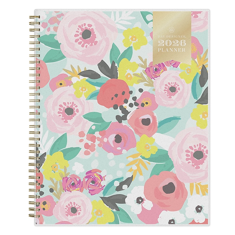 2026 Blue Sky Day Designer Secret Garden 8.5" x 11"  Weekly & Monthly Planner, Plastic Cover, Multicolored (140101-26) image 1