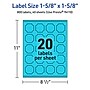 Avery Scalloped Decorative Edge Multipurpose Labels, 1-5/8" x 1-5/8", Bright Blue, 800/Pack (94110)~#|#~A126393C-5365-4FD4-A69483CBF8672E22_sc7
