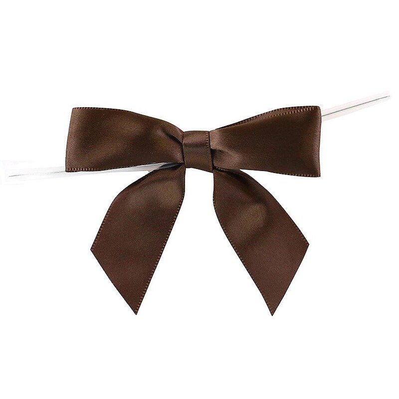 JAM Paper Satin Bows, Brown, 100/Pack (52640349216) image 1