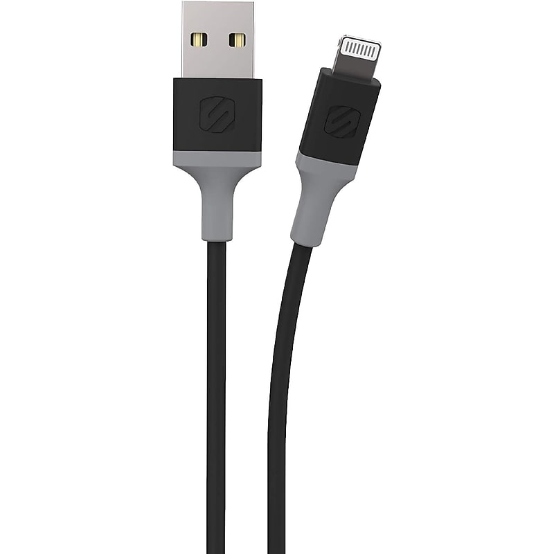 scosche USB-A to Lightning Charge & Sync Cable, 4 ft. (I34BY-SP) image 1