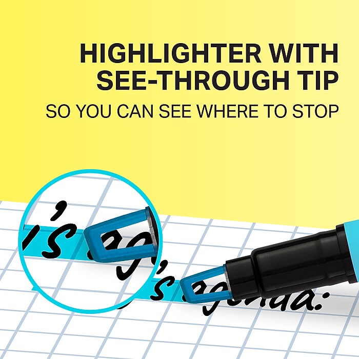 Sharpie Clear View Highlighter, Chisel Tip, Assorted Ink, 12/Pack