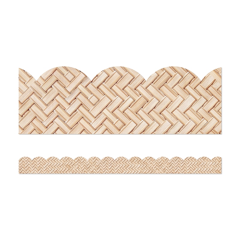 Carson Dellosa Woven Bamboo Scalloped Borders, 13 Strips (108523) image 1