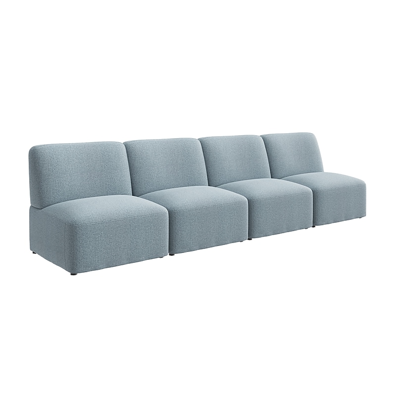 Bush Business Furniture Assemble Modular 4 Seater Sectional Sofa, Mist Fabric (ASM003MSF) image 1