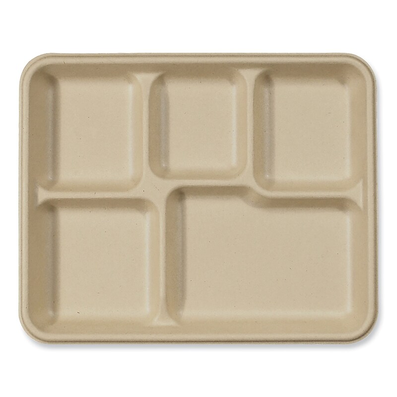 World Centric Trays, Paper, Natural, 400/Carton (TR-SC-5C-LFS) image 1