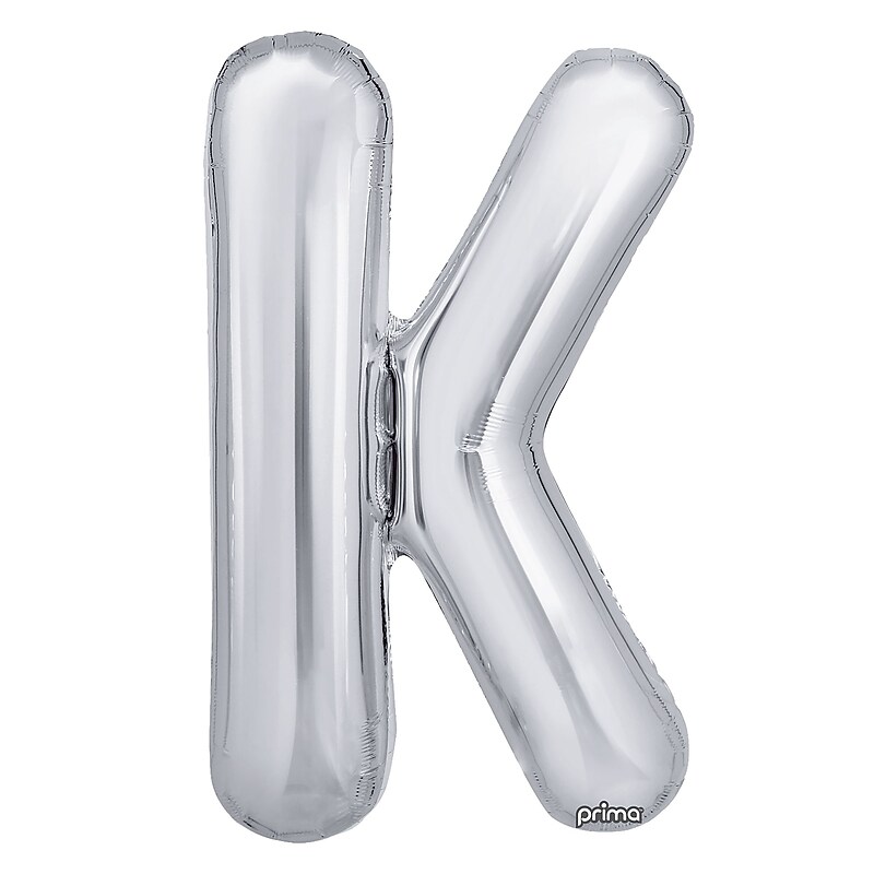Party City (Air-Filled) 16" "K" Foil Balloon, Silver, 2/Pack (AM60050275-18) image 1
