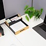 Mind Reader 2-Compartment Metal/Wood Tiered Desktop Organizer Trays, Black (2TRAY-BLK)~#|#~A14AC0E0-870B-4AC2-9120B5E9AB6B9E5D_sc7