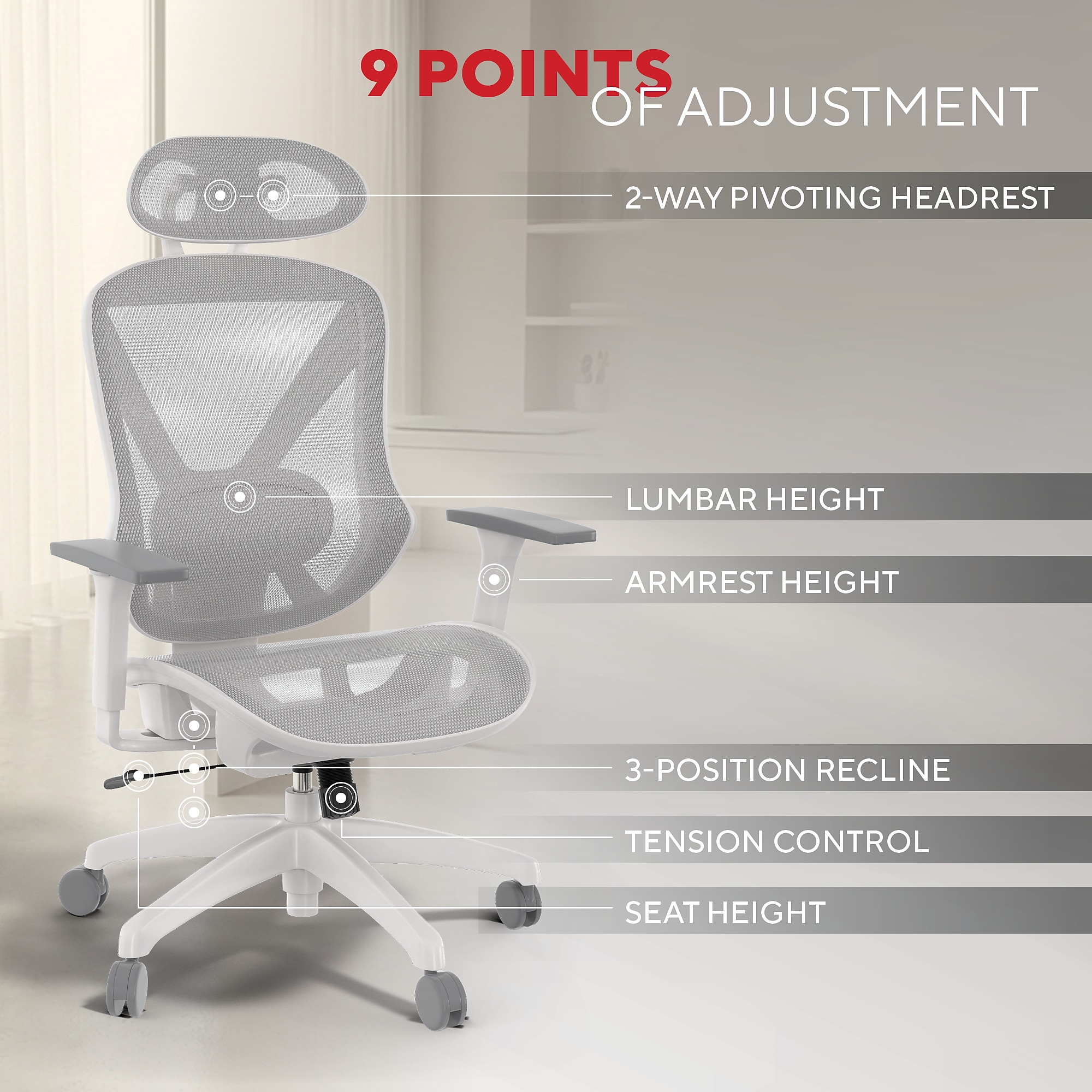 Staples Ergonomic Task Chair, Mesh, Ergonomic, Lumbar Support, Gray Sansujyuku sansujyuku.com
