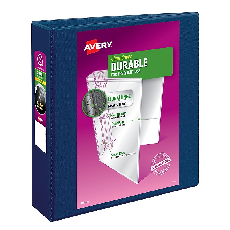 Avery 2" 3-Ring View Binders, Slant Ring, Navy Blue (17034) image 1