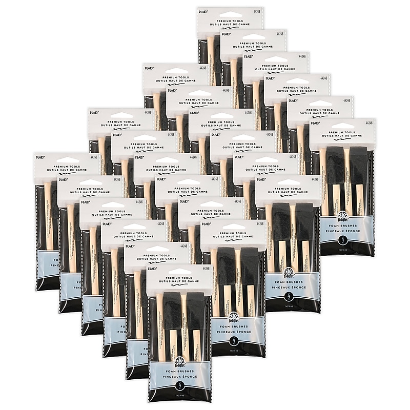 Plaid Foam Brushes, 4/Pack, 24/Bundle (PDE44246-24) image 1