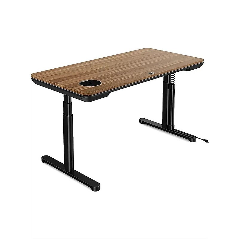 ErgoAV 56.7"W Electric Rectangular Adjustable Standing Desk, Walnut (ERDS1-01W) image 1