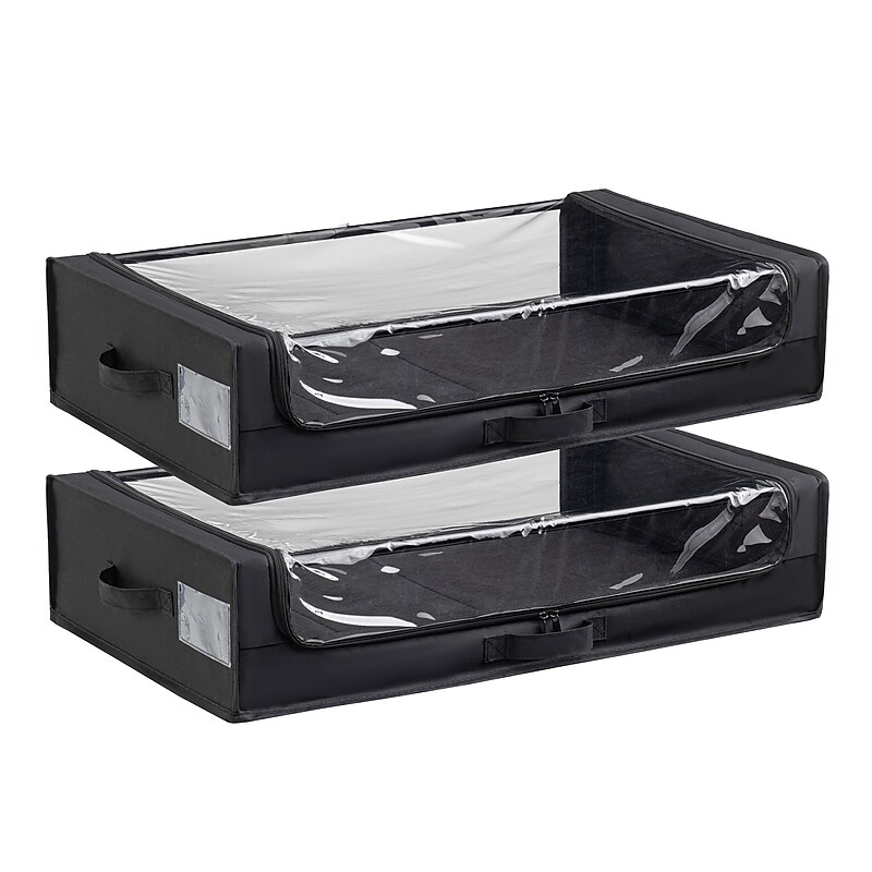 Techni Home 39 Quart Storage Container, Fabric, Black, 2/Pack (RTA-SUB305) image 1