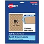 Avery Laser/Inkjet Round Multipurpose Labels, 0.75" Dia., Kraft Brown, 2,000 Labels/Pack (94504)~#|#~A168C619-D6CC-44F7-95C7D927650D6511_sc7