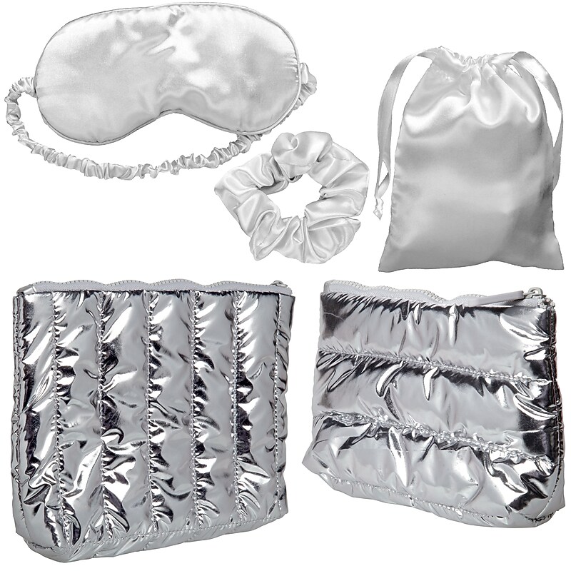 Kingsley 5-Piece Travel Pouch Set, Silver (STPLS-005) image 1