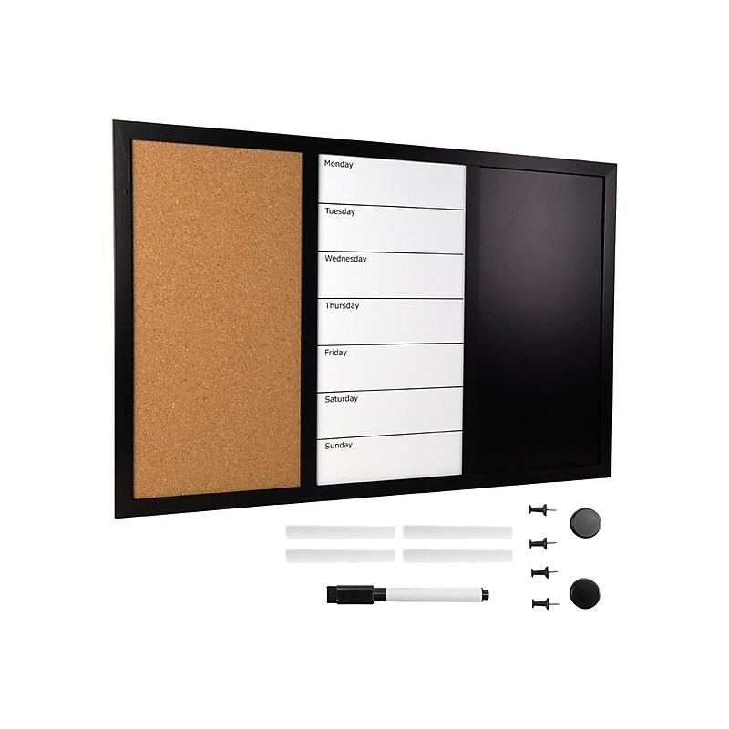 Excello Global Products Combination Board, Wood Frame, 15" x 23.5" (EGP-HD-0317) image 1