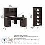 Bush Furniture Cabot 60"W L Shaped Computer Desk with Hutch and 5 Shelf Bookcase, Heather Gray (CAB011HRG)~#|#~A16F9079-D4DB-4B6F-ACAD830DDCF6FEA3_sc7