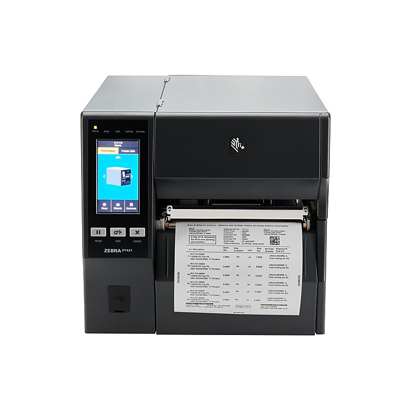 Zebra ZT42162-T01E000Z Thermal Transfer/Direct Thermal Printer, Ethernet USB Bluetooth Wi-Fi, Black image 1