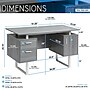 Techni Mobili 51.25"W Modern Office Desk with Storage, Gray (RTA-7002-GRY)~#|#~A171B5B8-322B-4A0B-BAC200800F7E3168_sc7