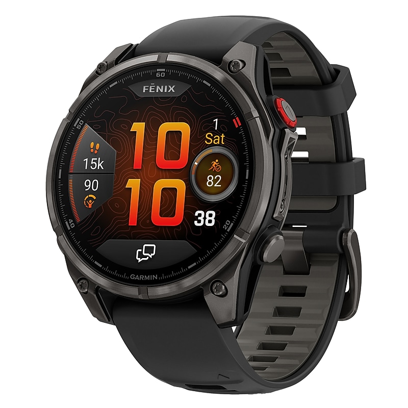 Garmin fēnix 8 Pro Sapphire Multisport Smartwatch, GPS, 51mm, Graphite & Black Silicone Band (010-03199-10) image 1