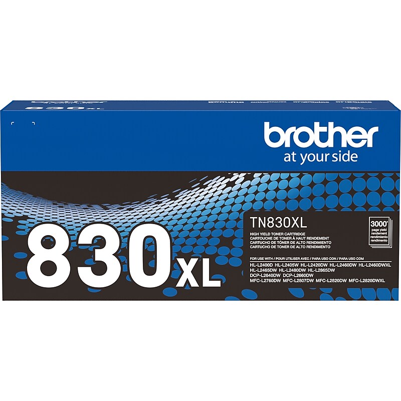 Brother TN830XL Black High Yield Toner Cartridge, Print Up to 3,000 Pages image 1