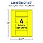Avery Laser/Inkjet Rectangle Multipurpose Labels, 2" x 5", Neon Yellow, 40/Pack (94241)~#|#~A183AB14-A938-4554-9B67ACA21C9E33C6_sc7