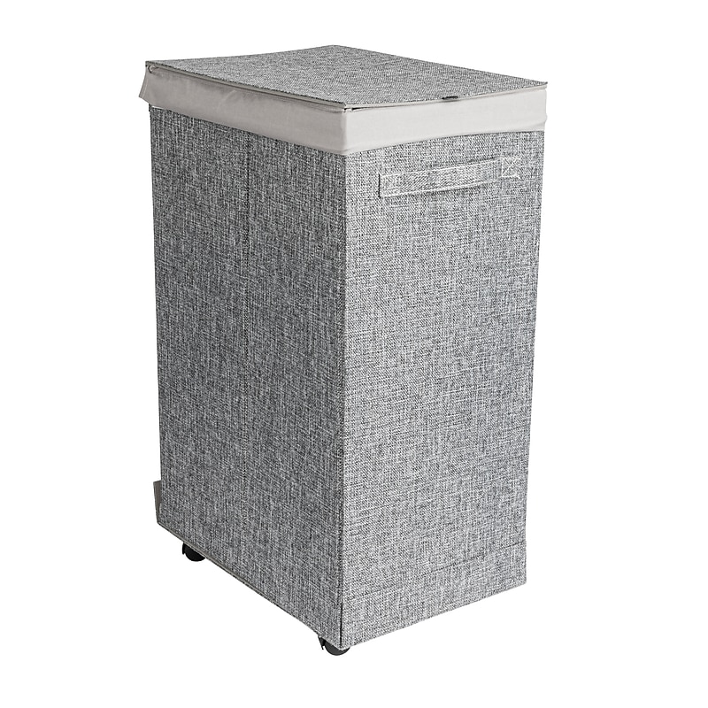 Household Essentials Rolling Hamper with Lid, Graphite (HE1057) image 1