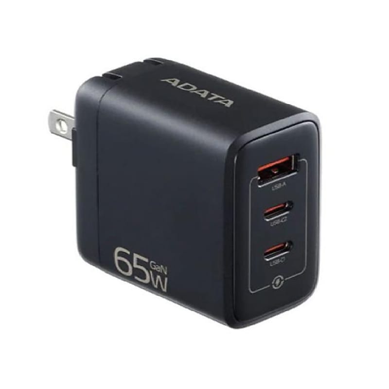 ADATA GaN Charger, 65W, Black (CHARGERU-0653-QCPDBK) image 1