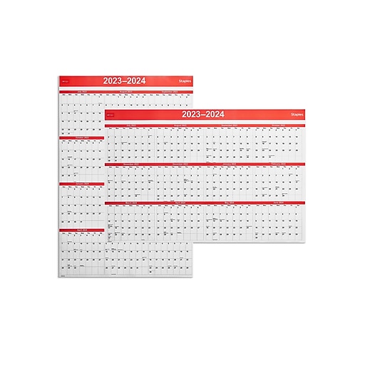 20232024 Staples 32" x 48" Academic Yearly DryErase Wall Calendar