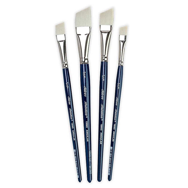 Silver Brush Bristlon Short Handle Angles Brushes, 4/Pack (SLVBR1957) image 1