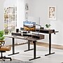 Huanuo 55"W Electric Rectangular Adjustable Standing Desk with Riser and Drawers, Walnut (HNESD101WN)~#|#~A192B769-B19C-4CCE-B2B82A9871353440_sc7