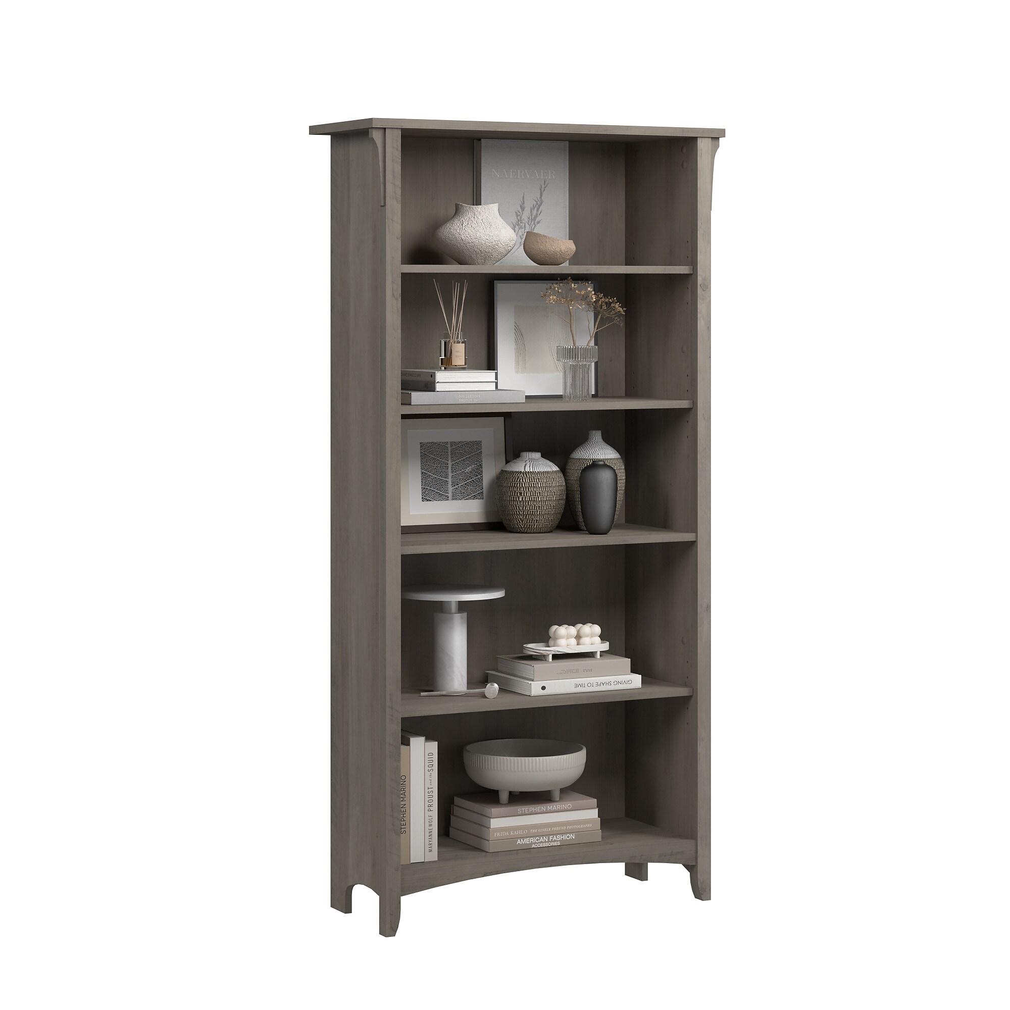 Bush Home Salinas Tall 5 Shelf Bookcase, Driftwood Gray (SAB132DG-03) Sansujyuku sansujyuku.com
