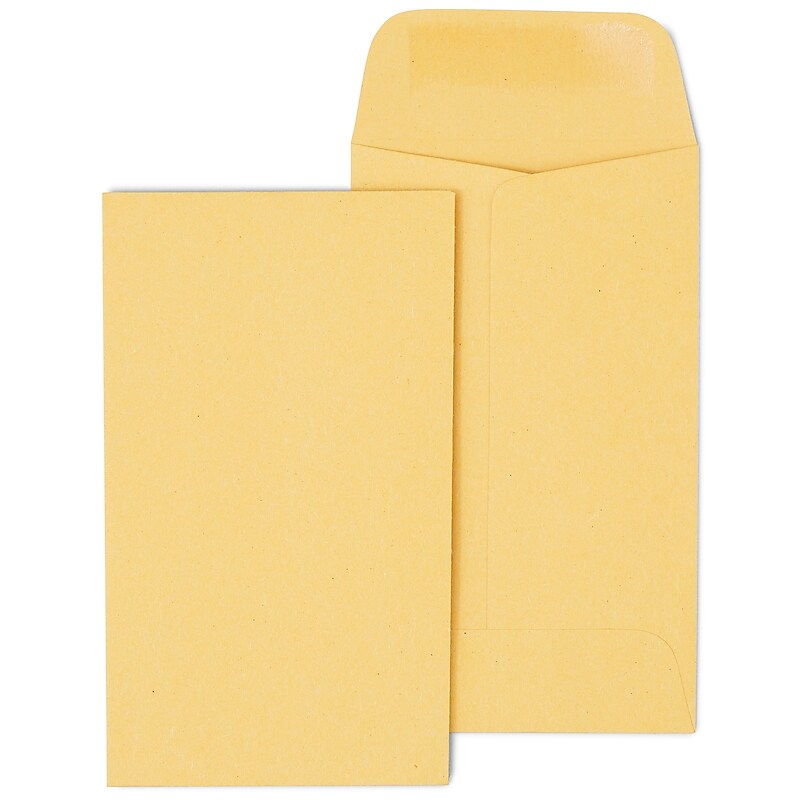 Staples Kraft #3 Coin Envelope, 2 1/2 x 4 1/4, Brown, 500/Box (ST19847-CC) image 1