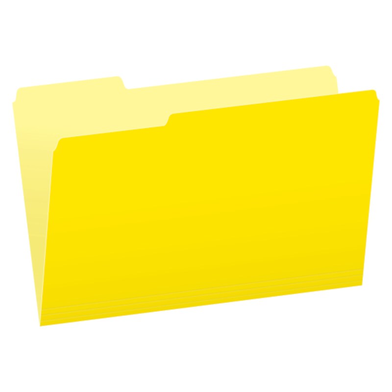 Pendaflex Recycled File Folder, 1/3-Cut Tab, Legal Size, Yellow, 100/Box (1531/3YEL) image 1