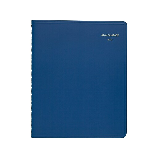 2024 ATAGLANCE 7" x 8.75" Monthly Planner, Fashion, Blue (7012420
