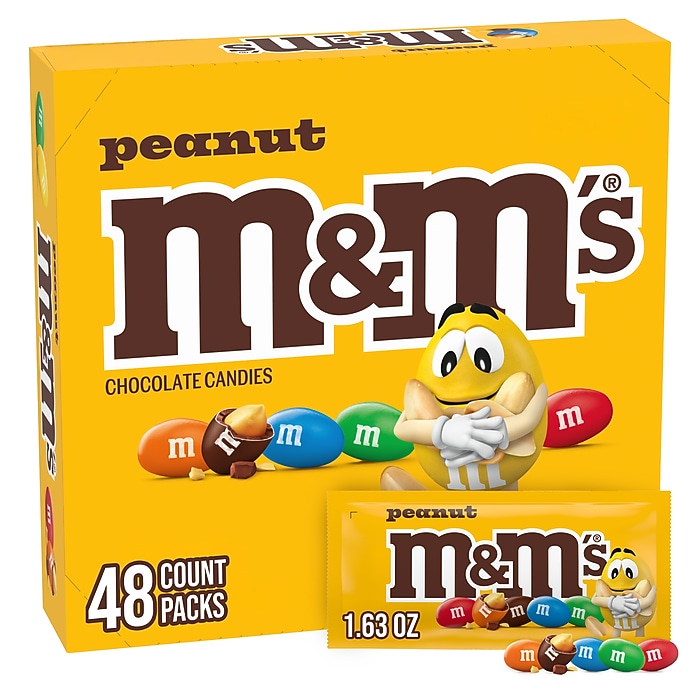 M&M's Peanut Milk Chocolate Pieces, 1.74 oz., 48/Box (MMM01232