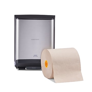 Coastwide Professional™ J-Series Auto-Cut Hardwound Paper Towel Dispenser, Black/Metallic (CWJMHT-S)