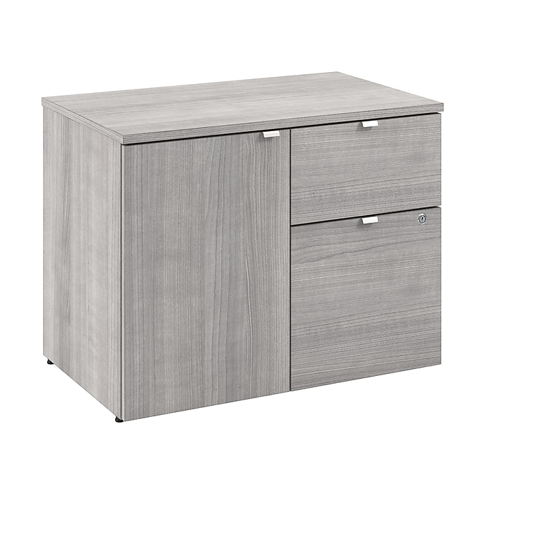 Bush Business Furniture Stratus 24"H Storage Cabinet with 2 Shelves, 2 Drawers, Platinum Gray (SUS130PG) image 1