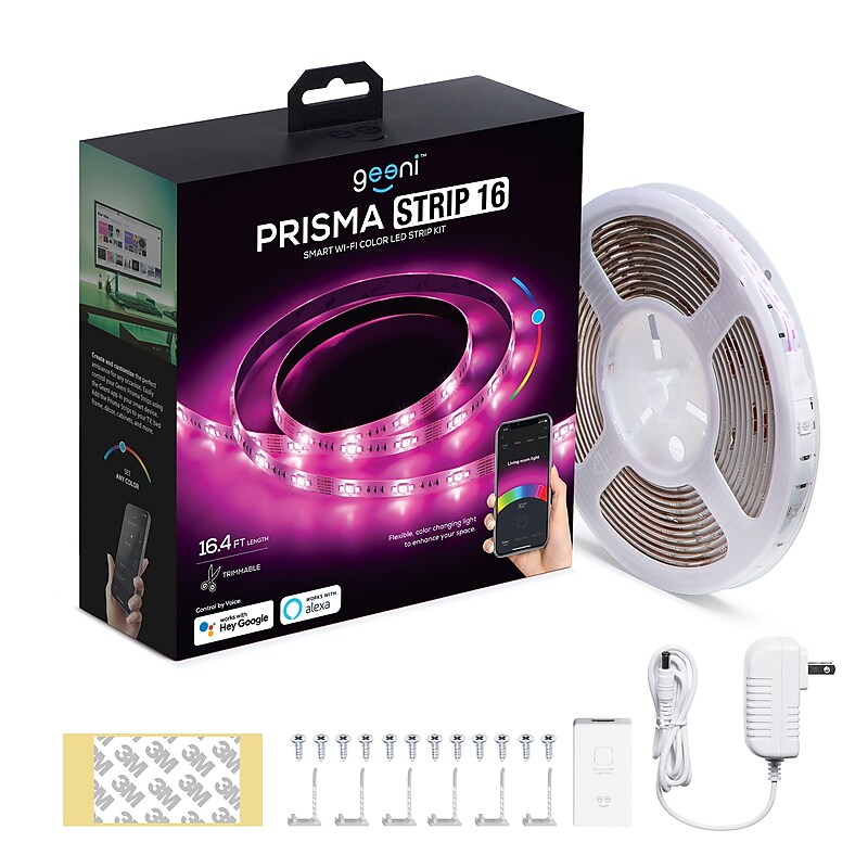 GEENI PRISMA STRIP Smart Wi-Fi RGB LED 16.4' Strip Kit (GN-EW006-999) image 1