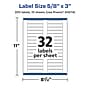 Avery Laser/Inkjet Rectangle Multipurpose Labels, 5/8" x 3", Clear, 320/Pack (94214)~#|#~A1A81E60-CF05-492E-83E9F89455100BB9_sc7