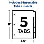 Avery Big Tab Insertable Plastic Dividers, 5 Tabs, Clear (11835)~#|#~A1ACB50D-BD01-47D6-815198A22D1C6B3D_sc7