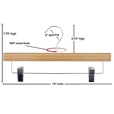 Nahanco 14" Bamboo Pant Hanger - Thumbnail 2