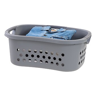 Iris Plastic Laundry Basket, Gray, 2/Pack (585089)