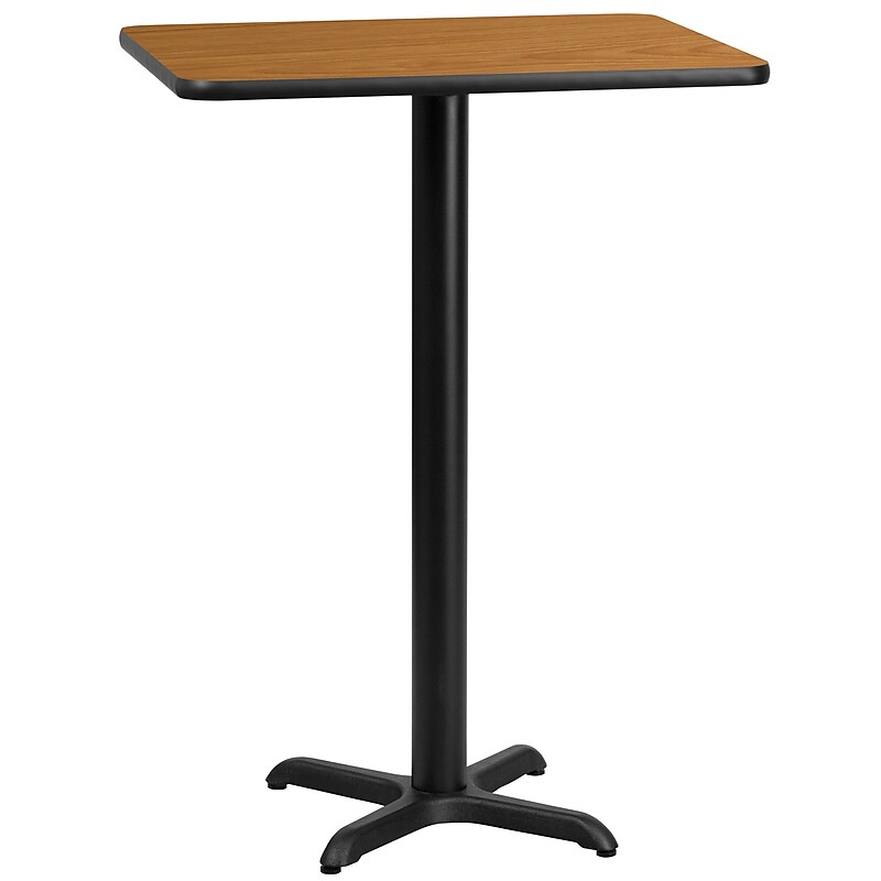 Flash Furniture Laminate Table Top with 22'' x 22'' Bar-Height Table Base, 24'' x 30'', Natural (XUNT2430T2222B) image 1
